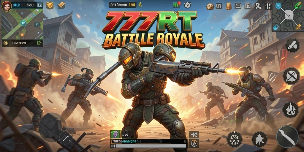 Screenshot <strong>777RT</strong> menampilkan aksi seru dalam mode Battle Royale.