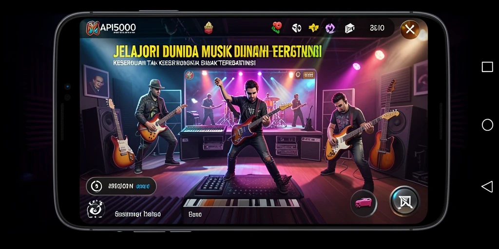 Screenshot utama API5000 memperlihatkan pengguna yang asyik bermain musik.