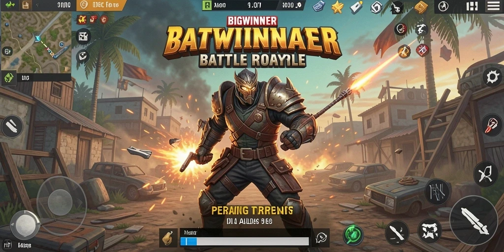 Tampilan gameplay seru dalam BIGWINNER dengan pertempuran intens.