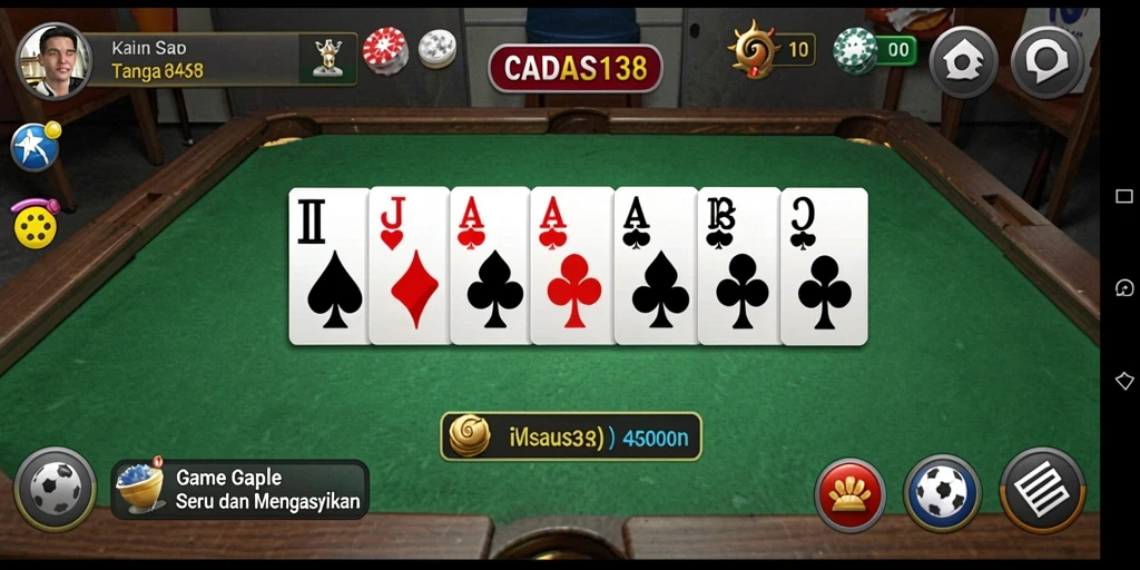 Tampilan gameplay Gaple yang seru dan interaktif di CADAS138.