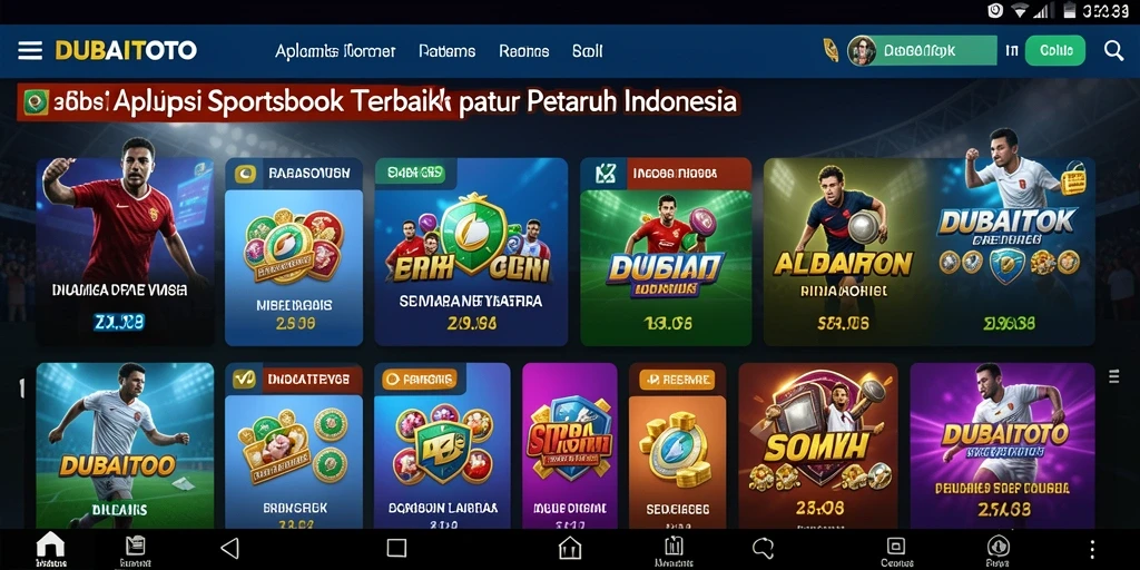 Tampilan menarik aplikasi DUBAITOTO dengan pengalaman taruhan yang seru.