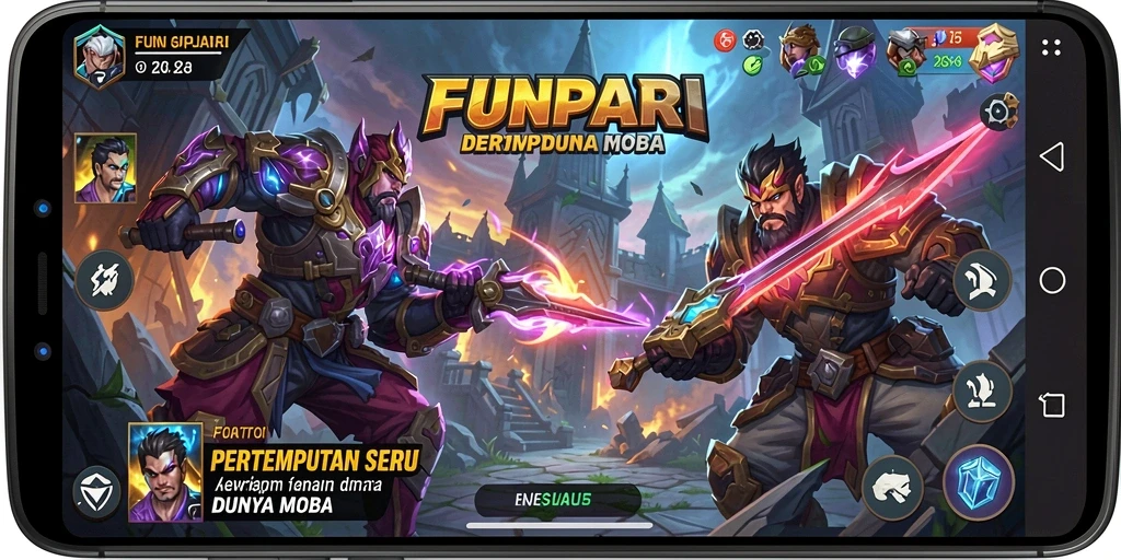 Gameplay seru dengan karakter MOBA yang menarik.