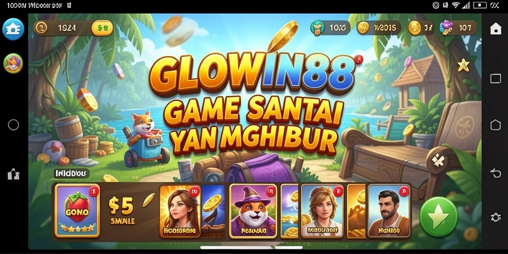Tampilan interaktif dan menyenangkan dari gameplay GLOWIN88.