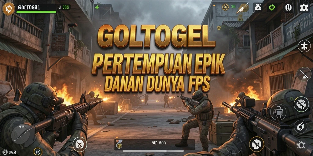 Screenshot gameplay GOLTOGEL menunjukkan aksi tembak-menembak yang intens.