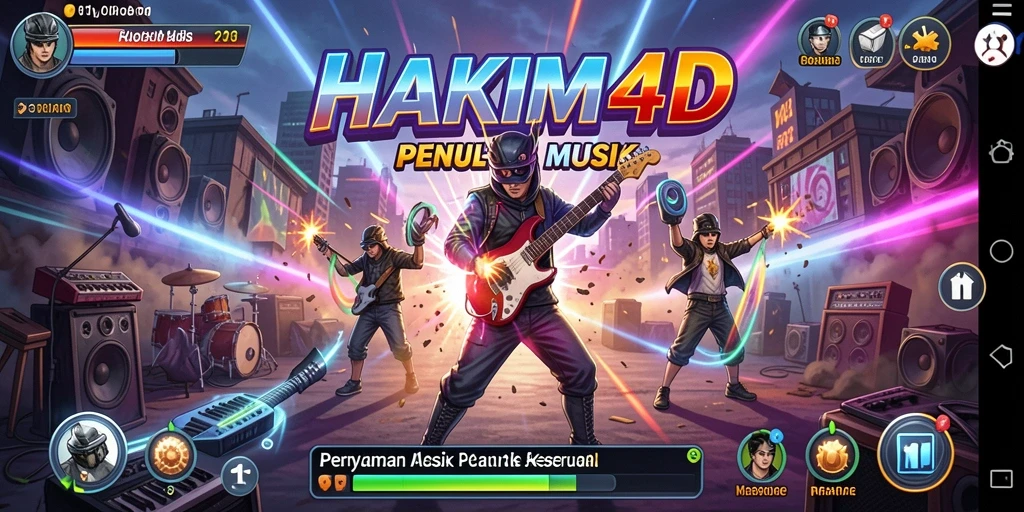 Tampilan gameplay HAKIM4D yang penuh warna dan menarik