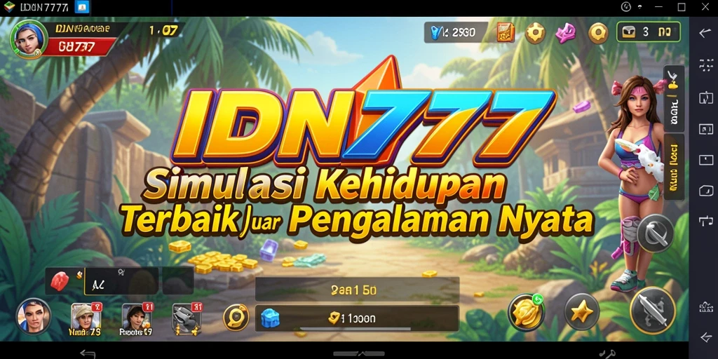 Tampilan utama gameplay IDN777 menampilkan karakter dan lingkungan yang interaktif.