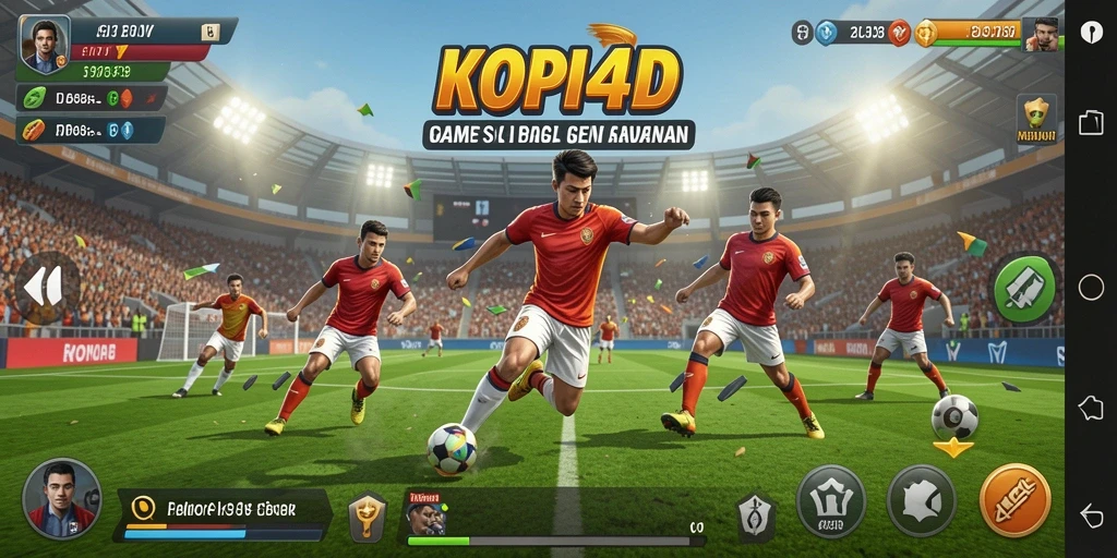 Tampilan gameplay KOPI4D yang seru saat pertandingan olahraga.