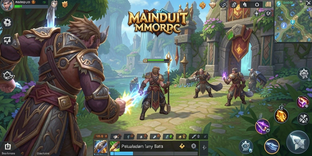 Screenshot utama MAINDUIT menampilkan aksi seru dalam game MMORPG.