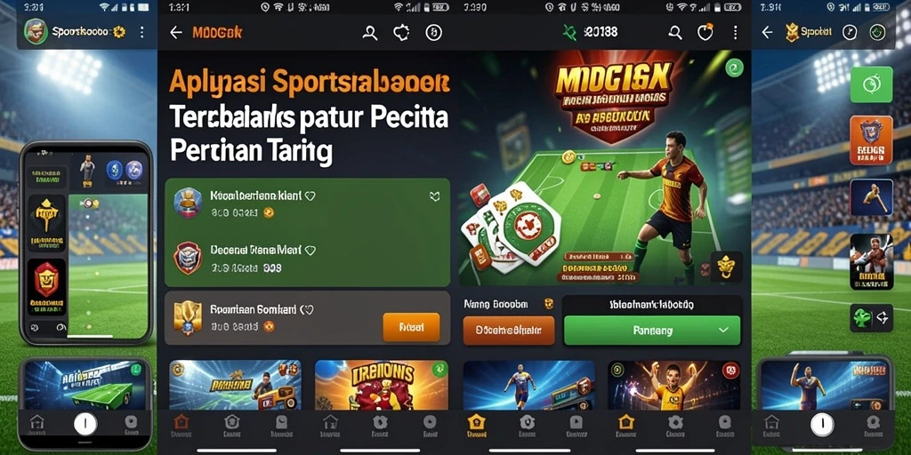 Screenshot utama MDG188 menampilkan antarmuka Sportsbook yang menarik.