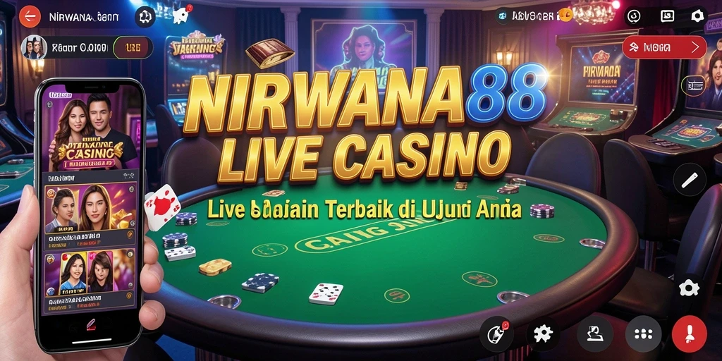 Tampilan gameplay Live Casino yang mengasyikkan dan interaktif di NIRWANA88.