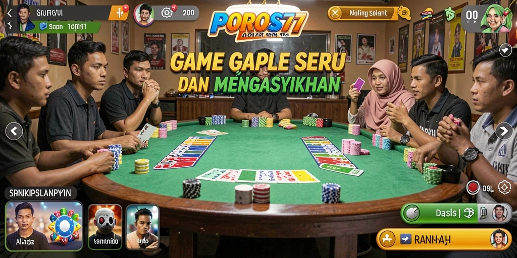 Tampilan menarik dari gameplay Gaple POROS77, penuh keseruan.