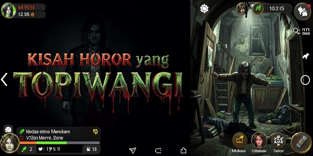 Gameplay menakutkan di TOPIWANGI saat Anda menjelajahi kegelapan.